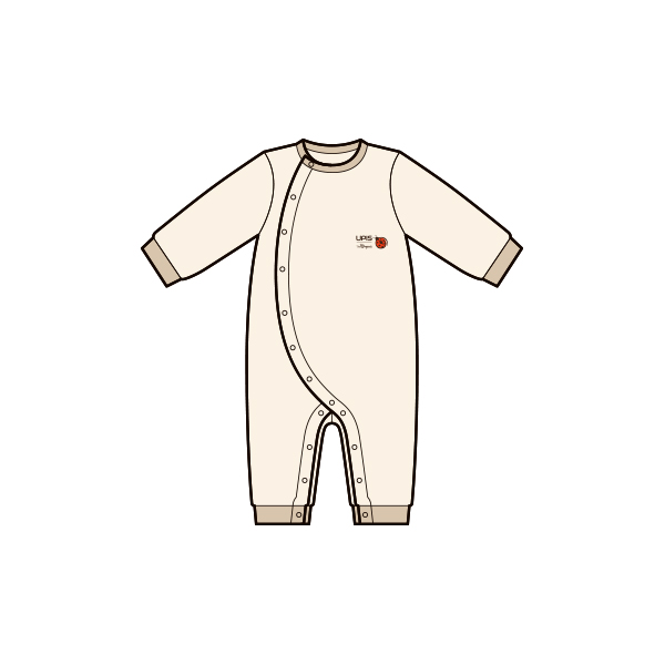 UPISxThe Organic  婴儿长袖开扣连体服