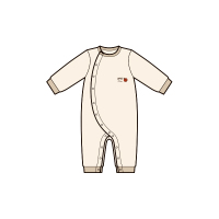 UPISxThe Organic 婴儿长袖开扣连体服